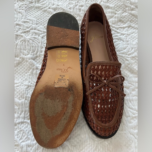 Classic woven leather loafers with bow Brown size 7 J. Crew - Picture 5 of 6